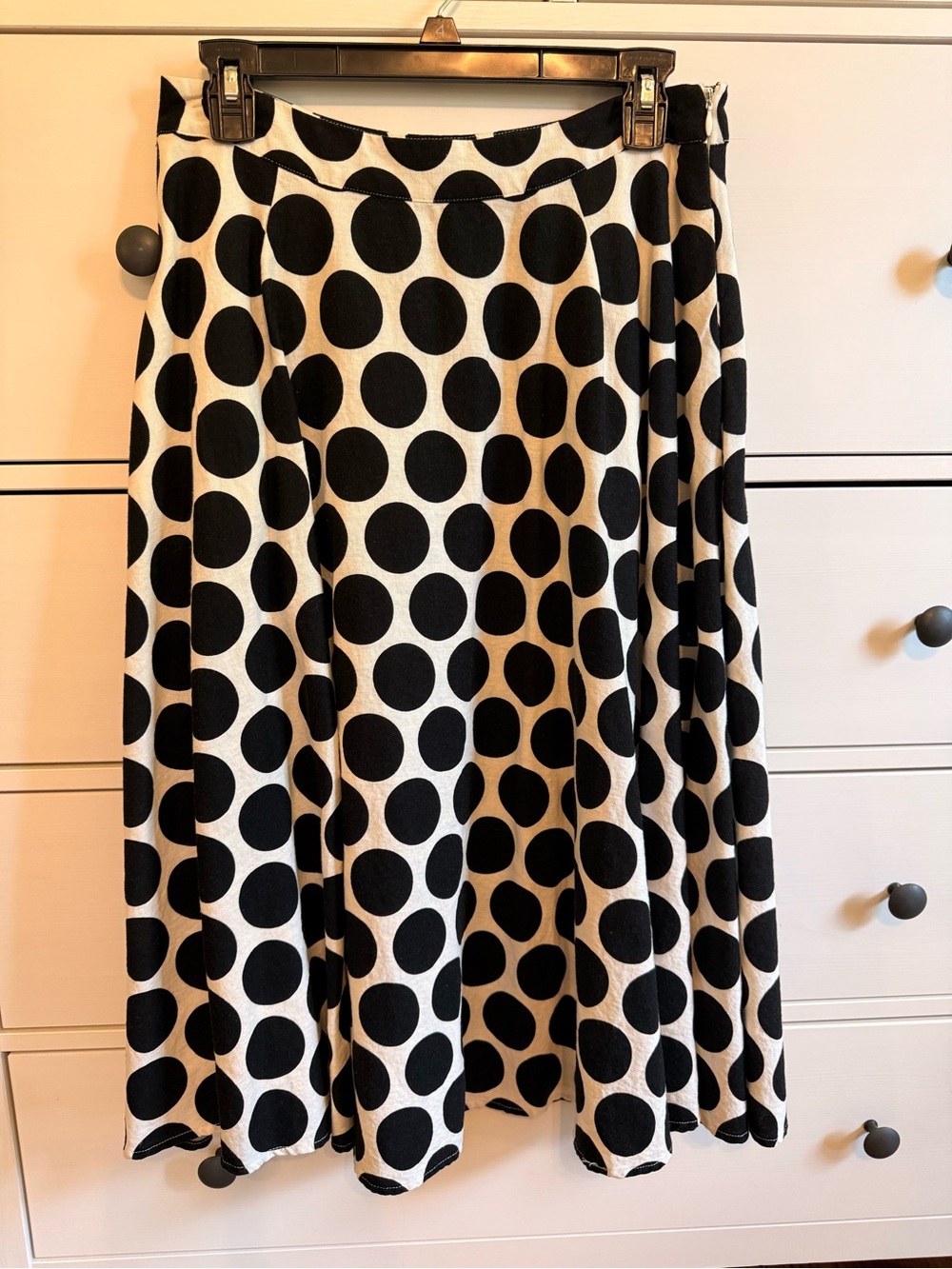 Who What Wear Polka Dot Linen Blend Skirt